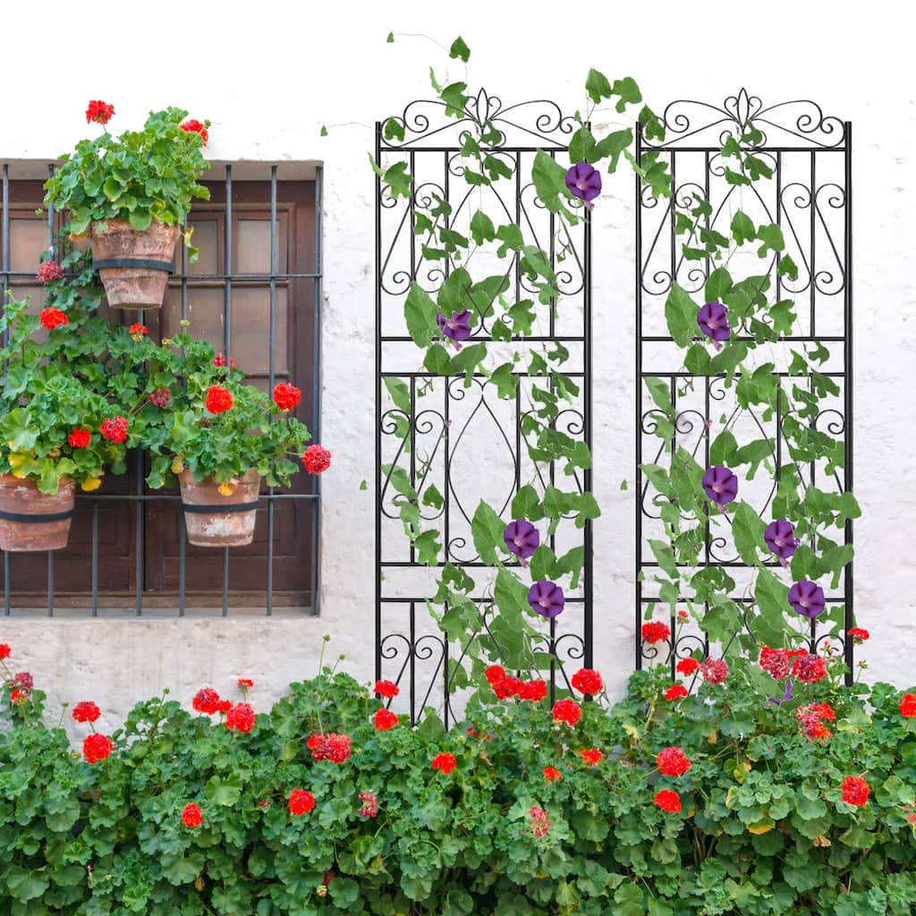 Tall Garden Flower Trellis Stake Fence 2 Pack Outdoor Yard Art Decor