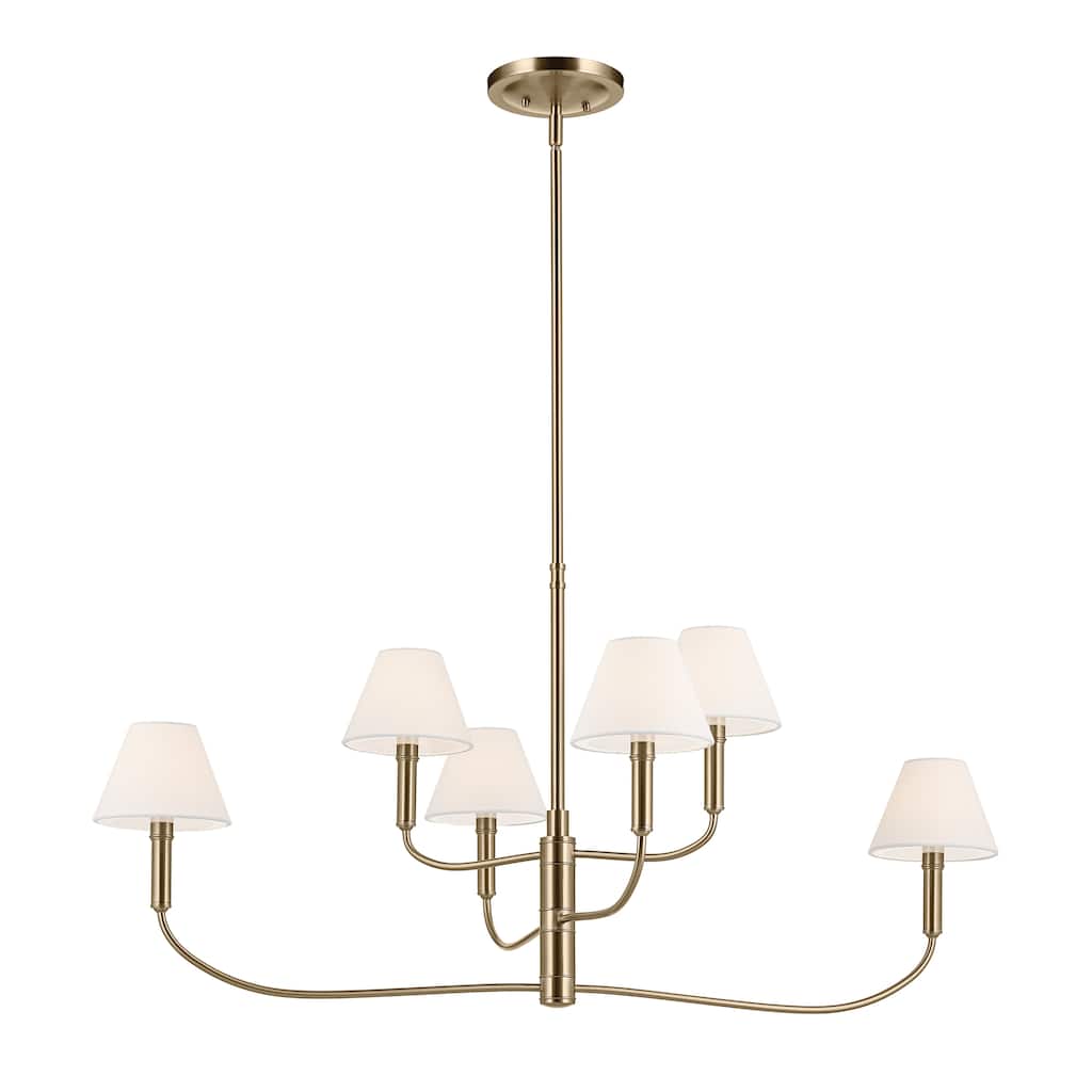 Eadie 41 Inch 6 Light Chandelier in Champagne Bronze