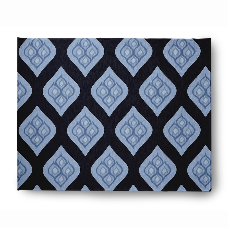Olgee Bold Pattern Soft Chenille Rug - 8' x 10' - Navy
