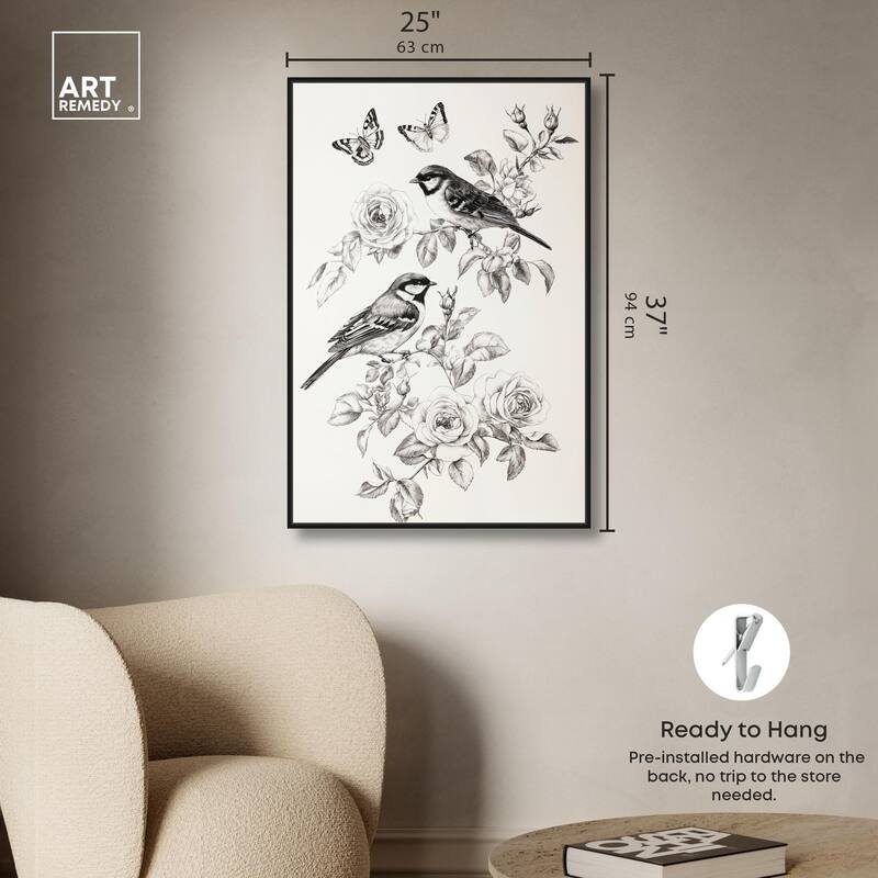 Perched Pair I Canvas by Art Remedy
