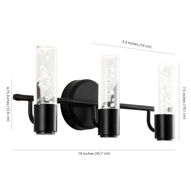 Alain Minimalist Modern Bubble Acrylic/Iron Integrated LED Vanity Light, by JONATHAN Y
