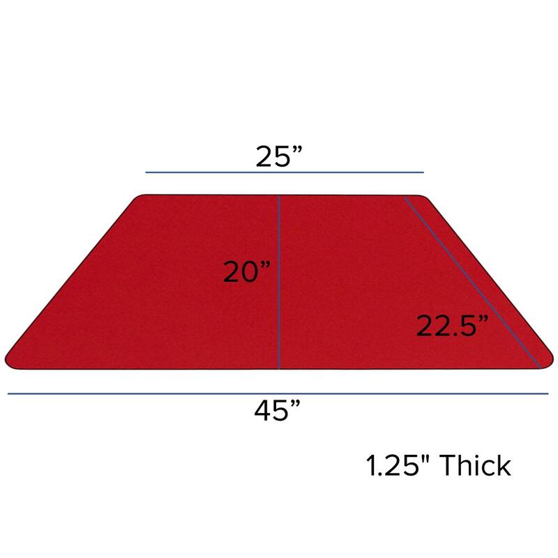 Mobile 22.5''W x 45''L Trapezoid HP Laminate Activity Table - Adjustable Legs
