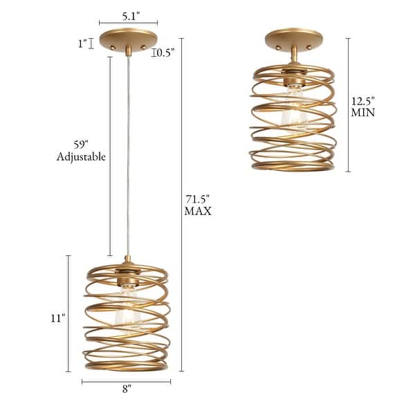 dimension image slide 1 of 3, LALUZ Modern Farmhouse 1-Light Pendant Light for the Kitchen Island Dining Room