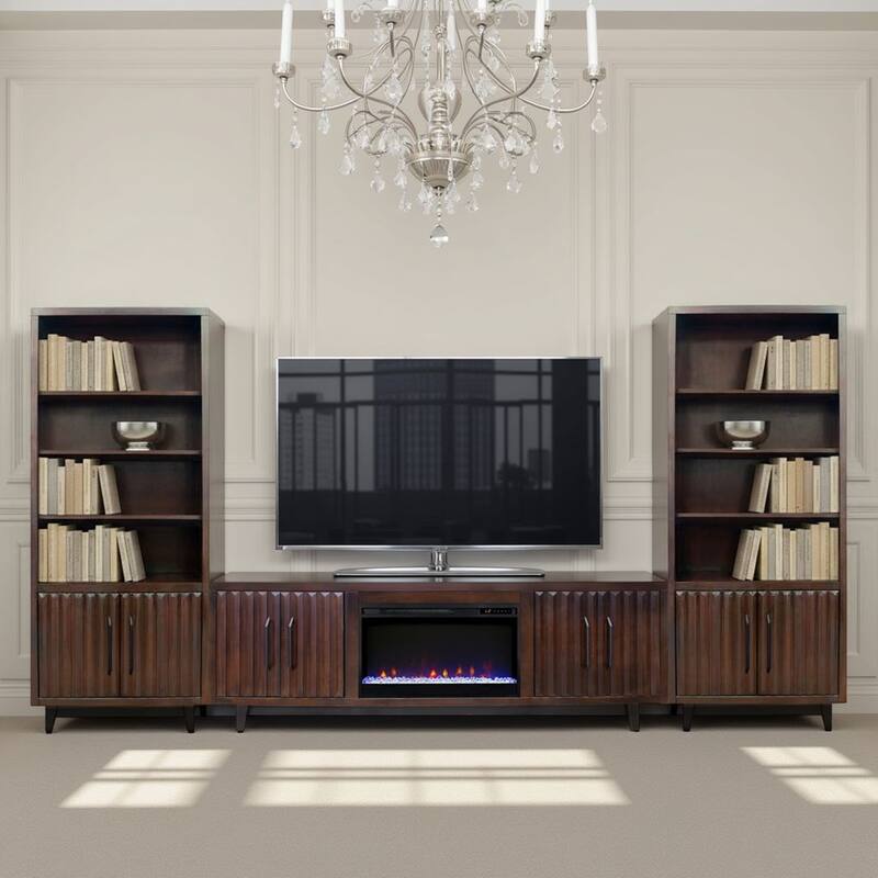 Bridgevine Home Radiance 75 inch Fireplace TV Stand for TVs up to 85 inches