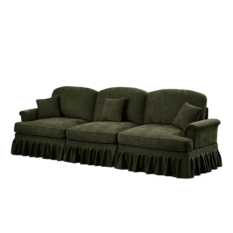 GDFStudio - Elegant Mid Century 3-Seater 107" Chenille Sofa with Flared Arms