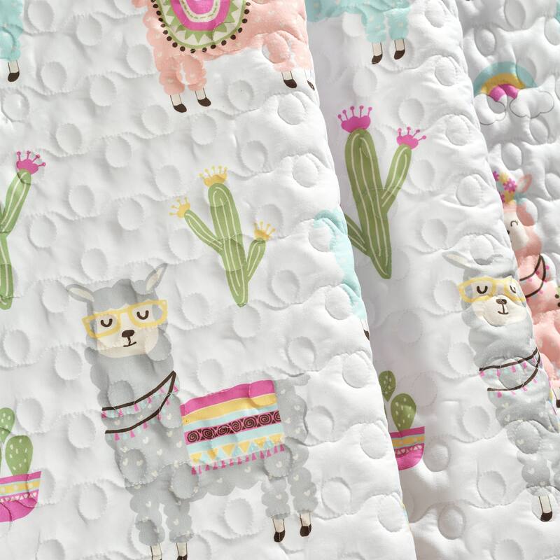 Lush Decor Southwest Llama Cactus Reversible Throw Blanket