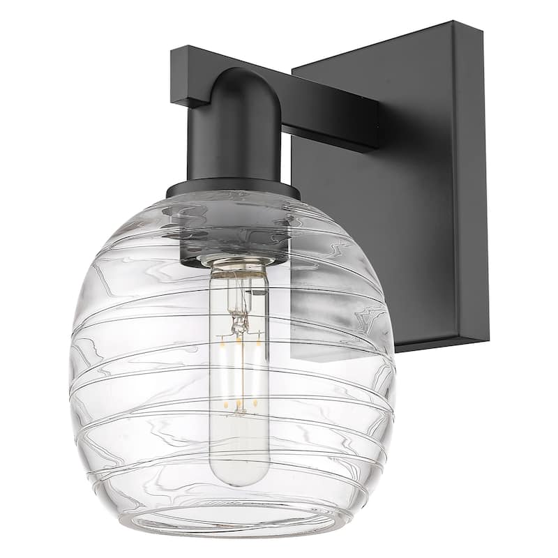 Innovations Lighting 716-1W-11-6 Belfast Sconce Belfast 11" Tall Wall - Matte Black / Deco Swirl