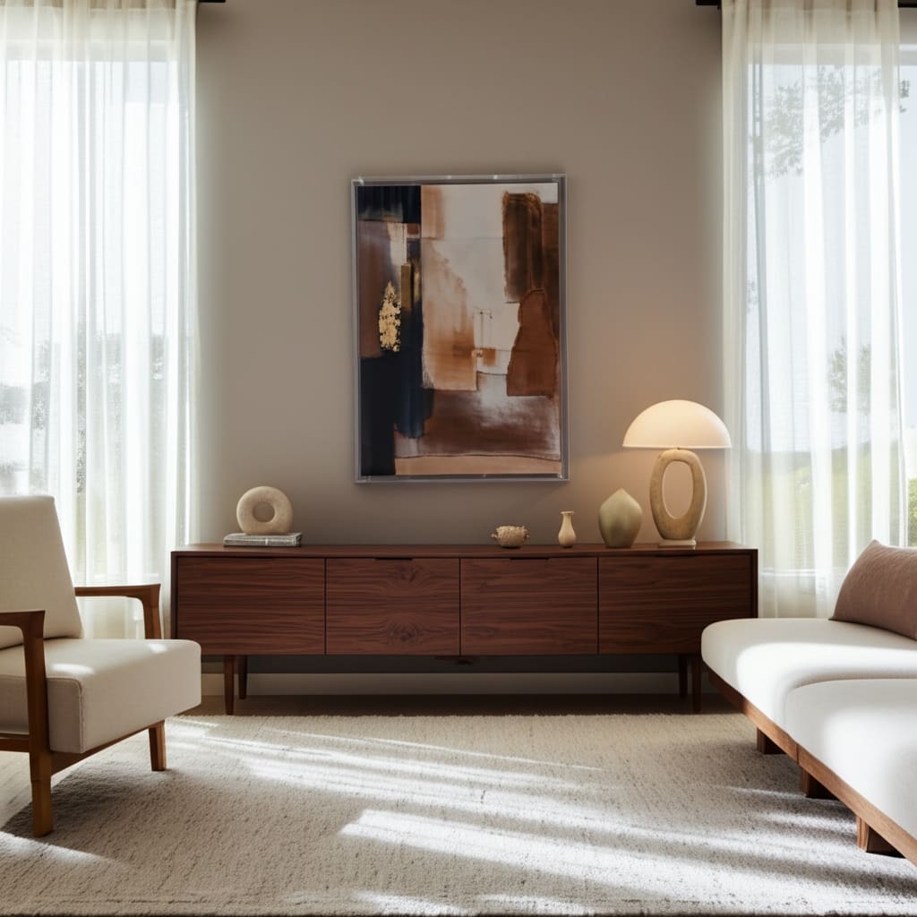 Canvas Wall Art Wood Frame Abstract Textured for Home Use - 60" Multi