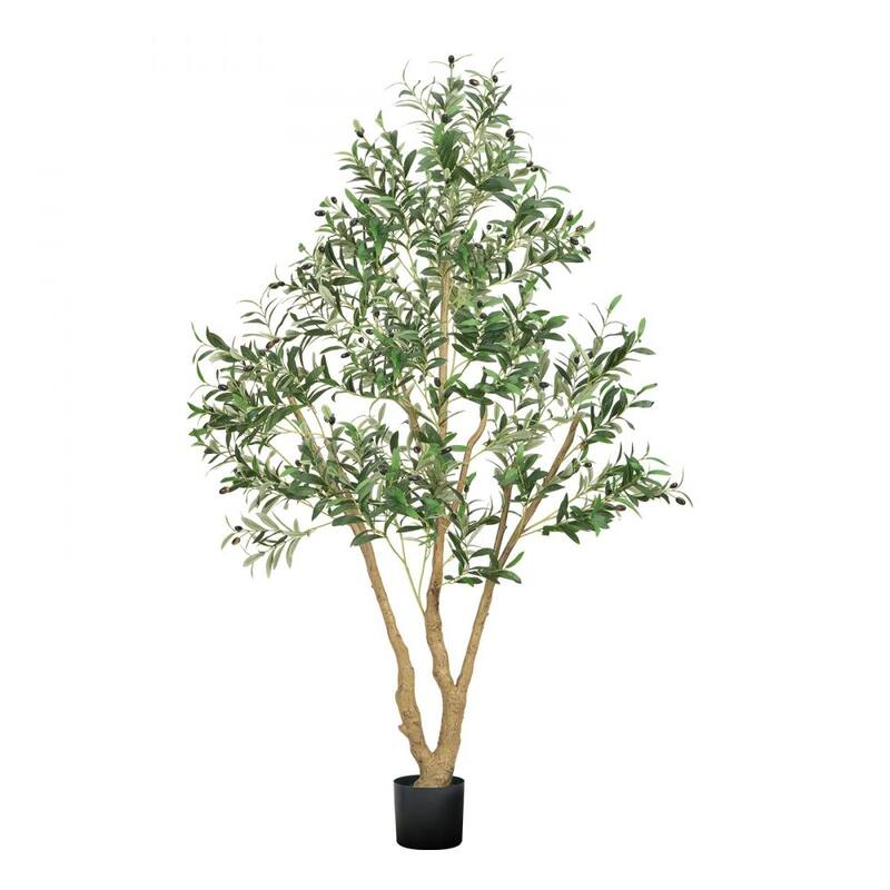 6ft Olive Tree Artificial with Flexible Branches Realistic Fake Plant for Indoor Home Decoration - 43.31 x 31.50 x 72.05 in
