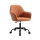 preview thumbnail 12 of 14, Porthos Home Nadia PU Leather Upholstered Office Chair with Steel Legs Brown