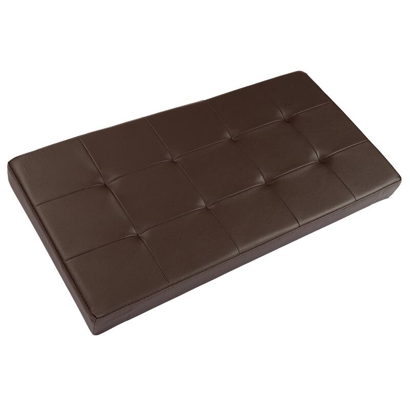 Lavish Home 30-Inch Foldable Storage Tufted Ottoman with Removable Lid