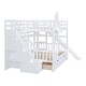 preview thumbnail 31 of 59, Castle Style Bunk Bed with 2 Drawers 3 Shelves and Slide