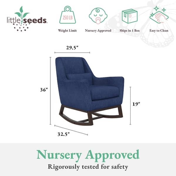 dimension image slide 3 of 4, Little Seeds Sophie Mid-Century Rocker with Lumbar Pillow