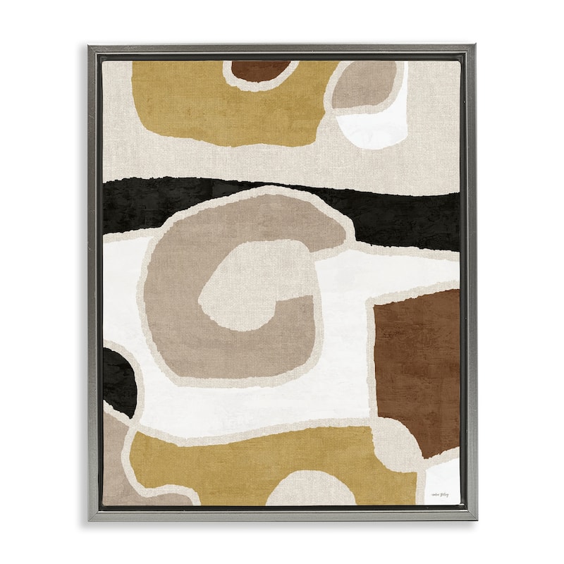 Stupell Earthy Boho Geometrics Framed Floater Canvas Wall Art Design By Amber Sterling - 25 x 31 - Grey