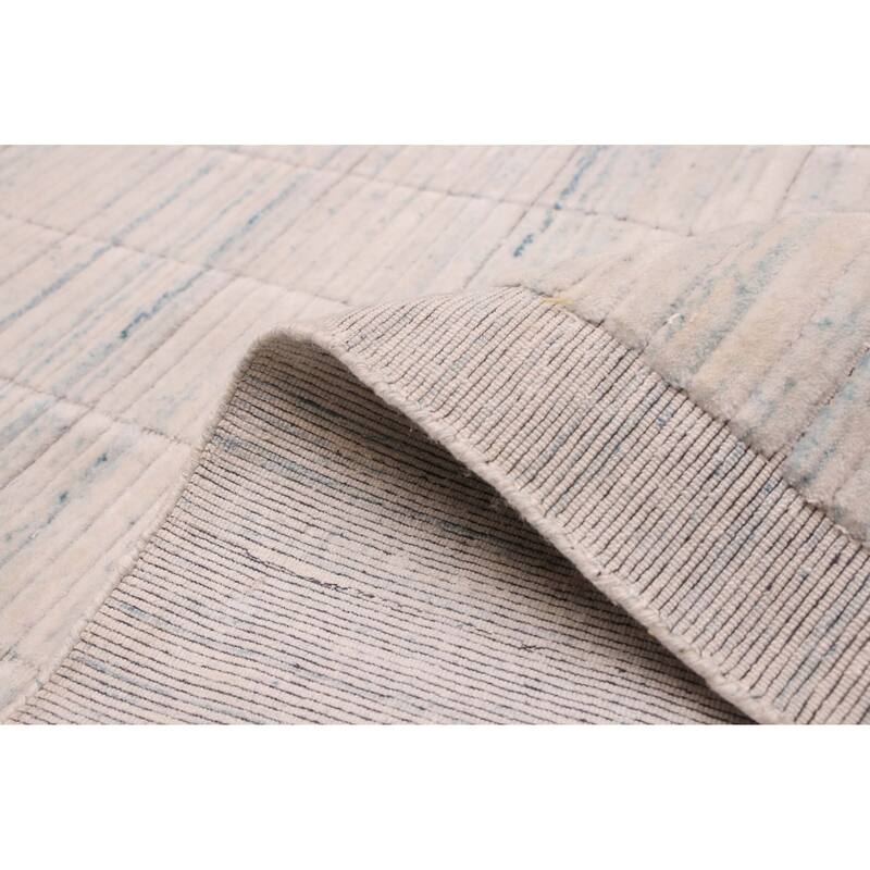 ECARPETGALLERY Hand-knotted Looma Light Blue Wool Rug - 8'3 x 9'5