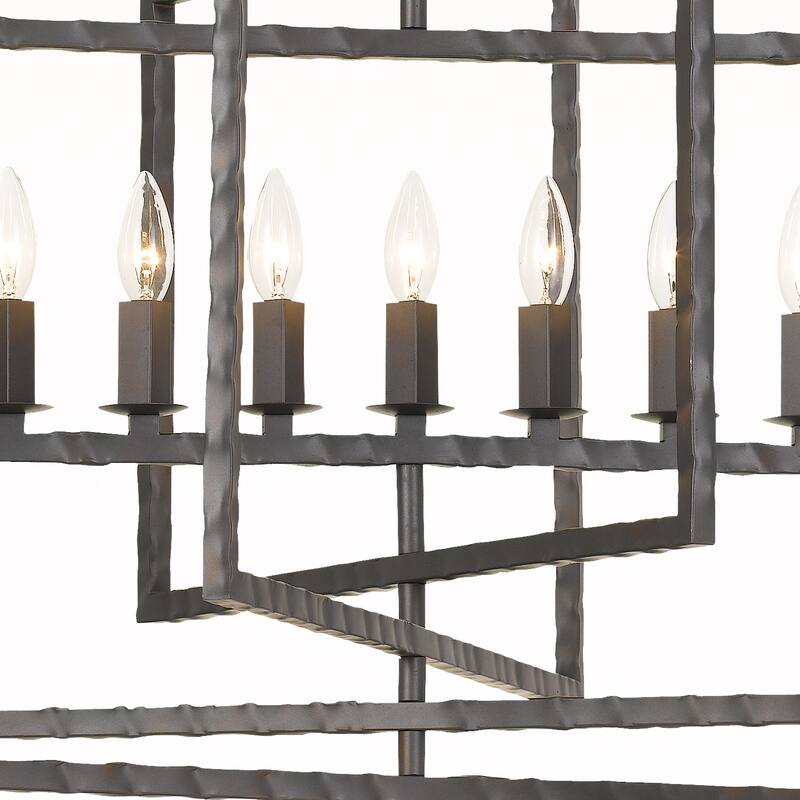 Capri 9 Light Raw Steel Chandelier - 39'' W x 24'' H