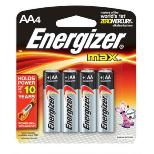 Energizer E91BP-4 Max Alkaline AA Battery, 4-Pack