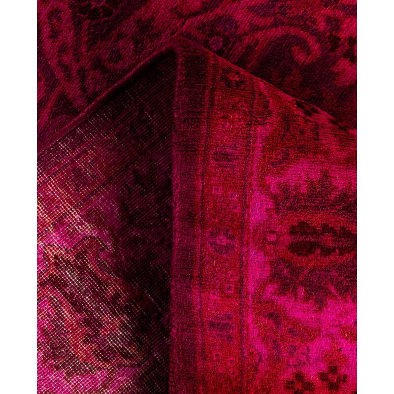 Overdyed One-of-a-Kind Hand-Knotted Area Rug - Purple - 3' 1" x 14' 10"