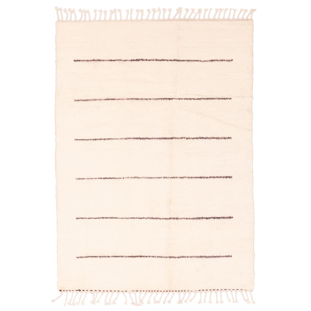 ECARPETGALLERY Hand-knotted Pak Finest Marrakesh Cream Wool Rug - 4'3 x 5'8