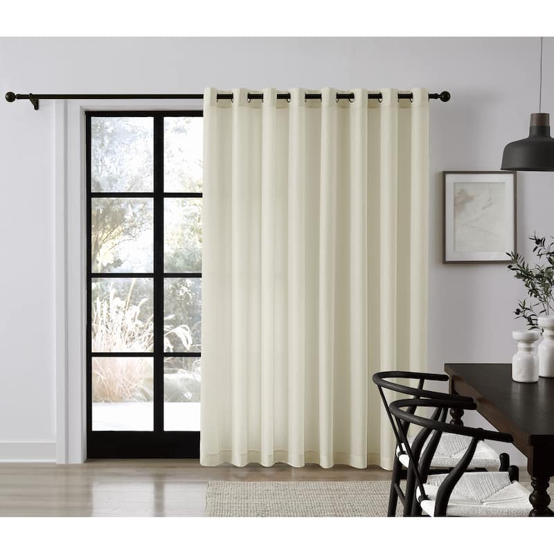 Sheer Barrier Embossed Privacy Liner Grommet Patio Door Panel - 100x84 - Ivory