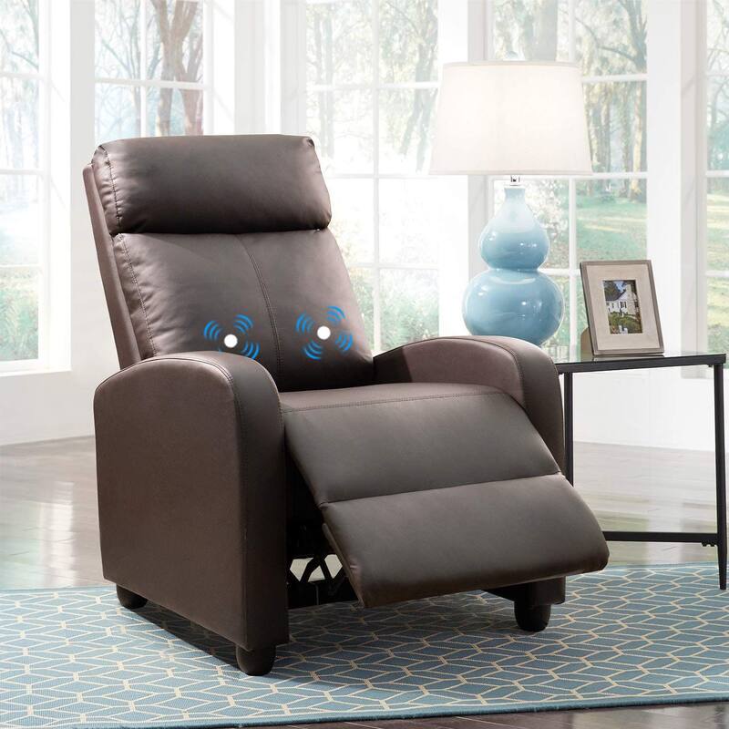 Homall Massage Recliner PU Faux Leather Home Theater Recliner with Padded Seat - Brown