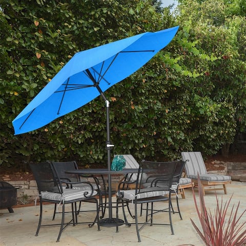 Pure Garden 10 ft Patio Umbrella with Auto Tilt and Hand Crank