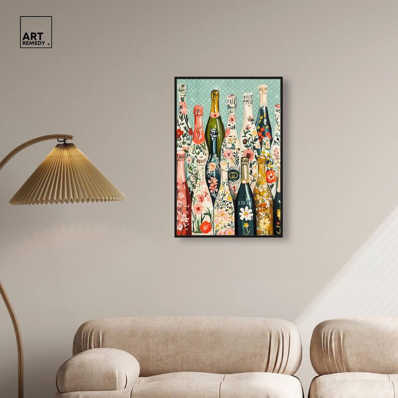 Floral Collection Bottles Canvas by Art Remedy