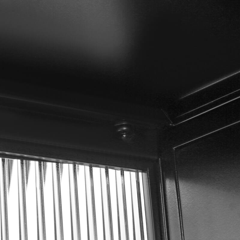 27.56" Modern Wall Cabinet with Glass Doors, 3-Tier Storage, Iron and Tempered Glass Hanging Cabinet for Bathroom and Entryway