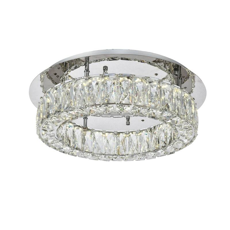 Monroe Collection Flush mount D17.7" H5.1" Chrome Finish