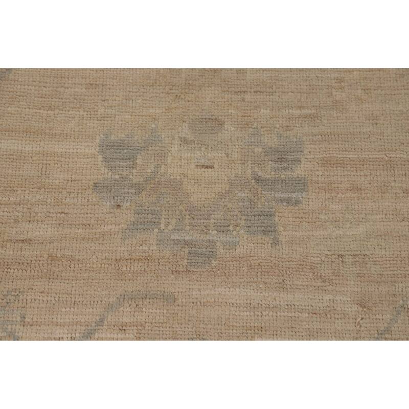 Vegetable Dye Oushak Turkish Area Rug Handmade Floral Wool Carpet - 5'10"x 9'1"