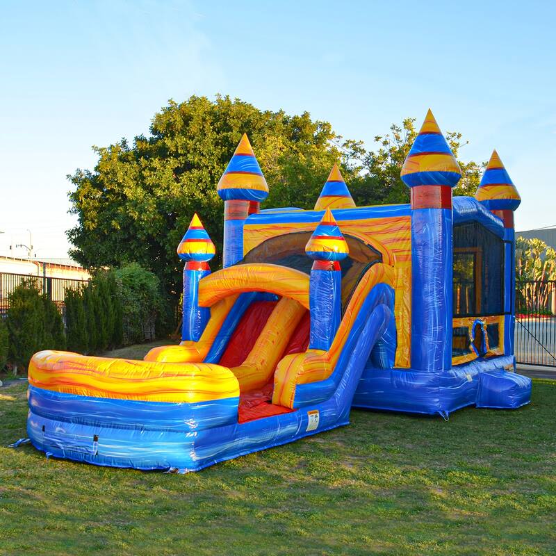 JumpOrange Melting Arctic Commercial Grade Inflatable Bounce House & Water Slide for Kids (with Pool and Blower)