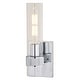 preview thumbnail 7 of 7, Bari 1 Light Contemporary Wall Sconce with Clear Cylinder Glass - 4.75-in W x 13-in H x 4.5-in D
