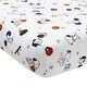 preview thumbnail 1 of 0, Bedtime Originals Snoopy Sports White/Blue/Red Baby Fitted Crib Sheet