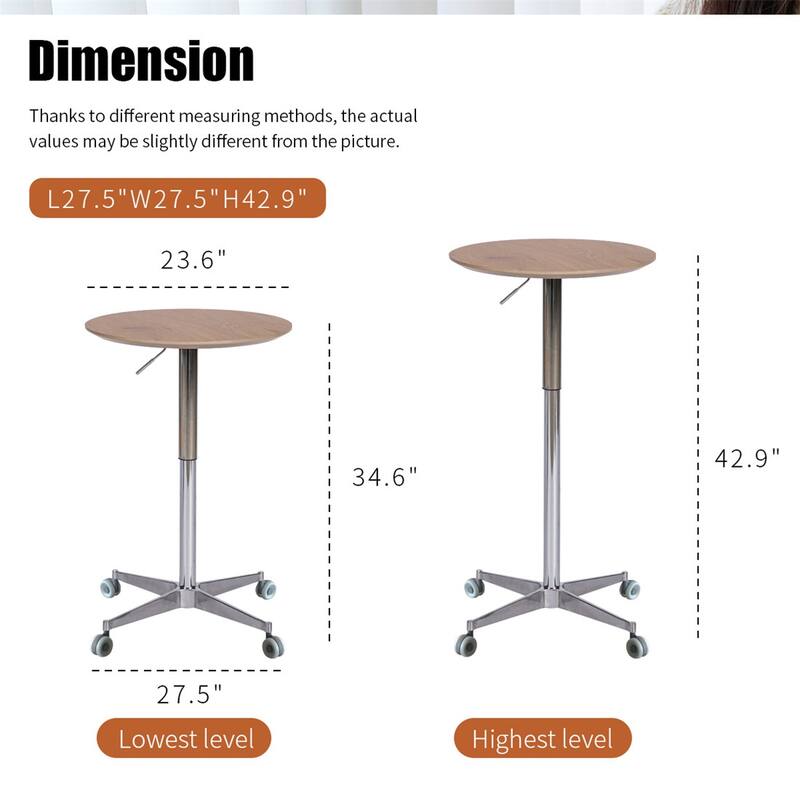 Adjustable Movable Coffee End Table, Side Table 360 Swivel Stand Desk