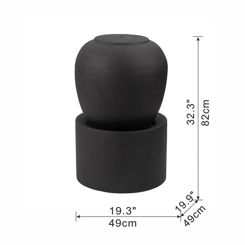 Cute Unique Urn Design Water Fountain for Home Garden, Lawn
