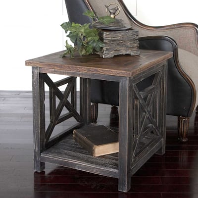 Uttermost Spiro Rustic Farmhouse 20" X 22" 100% Reclaimed Wood Side