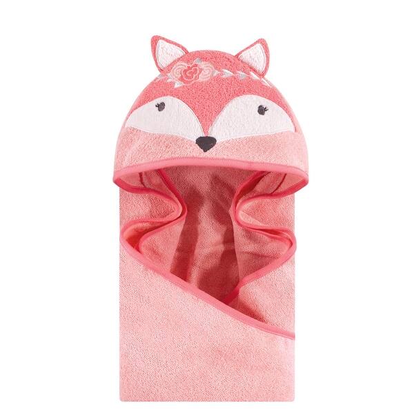 slide 1 of 1, Hudson Baby Infant Girl Cotton Animal Face Hooded Towel, Boho Fox, One Size - Boho Fox - One Size One Size - Boho Fox