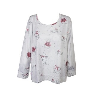 Shop Style Co Plus Size White Red Embellish Polar Bear Graphic