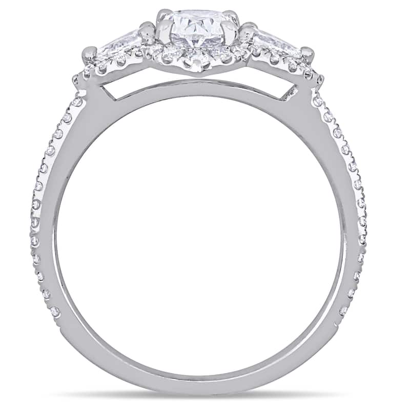 Miadora 1 1/2 - 1 3/4ct TDW 14k White Gold Engagement Ring