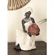 preview thumbnail 1 of 7, Cream Polystone Eclectic Sculpture People 10 x 6 x 6 - 6 x 6 x 10