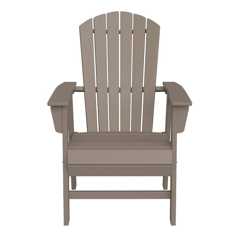 Altura Hdpe All Weather Outdoor Patio Adirondack Dining Chair - Weathered Wood