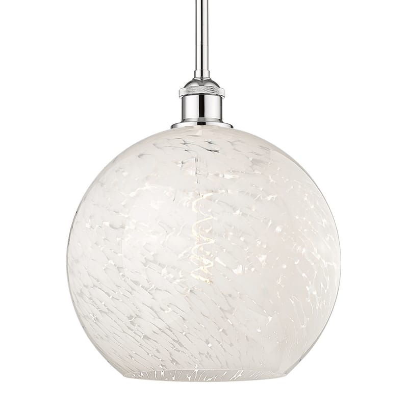 Innovations Lighting 616-1S 13 12 White Mouchette Pendant White - Polished Chrome