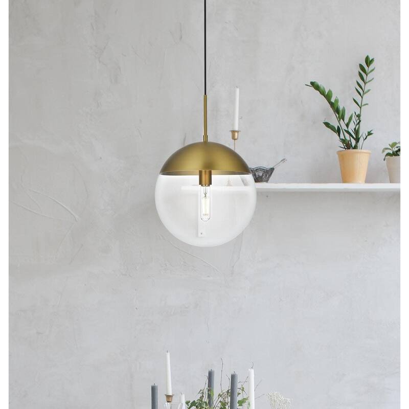 Elegant Lighting Eclipse Single Light 12" Wide Pendant with Clear