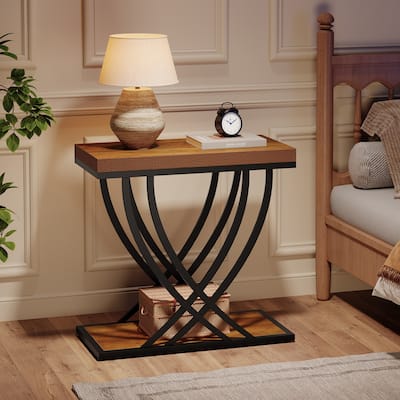 2-Tier Side Table, Narrow End Table Nightstand for Living Room, Small Spaces