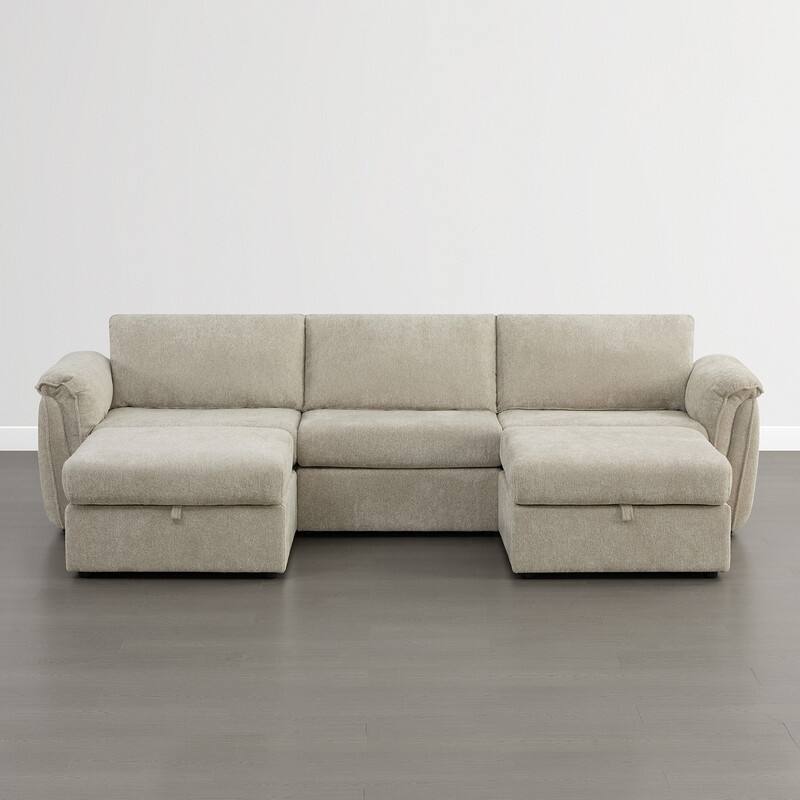 Spruce & Spring Modular Sectional Sofas with Optial Storage Console for Living Room