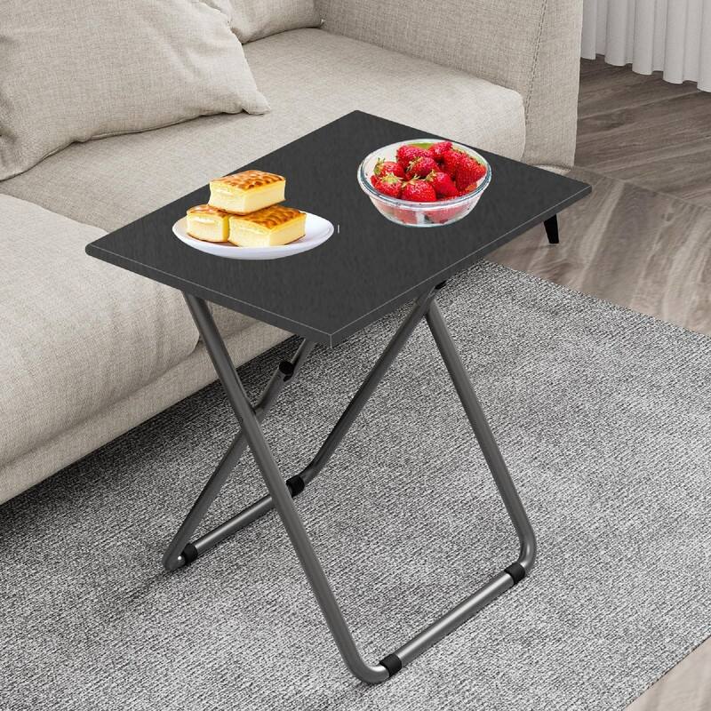 Tv Dinner Tray Table - 27"D x 19.5"W x 27.5"H - Black