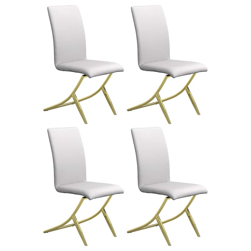 Carmelia Black Upholstered Dining Side Chair (Set of 4) - White