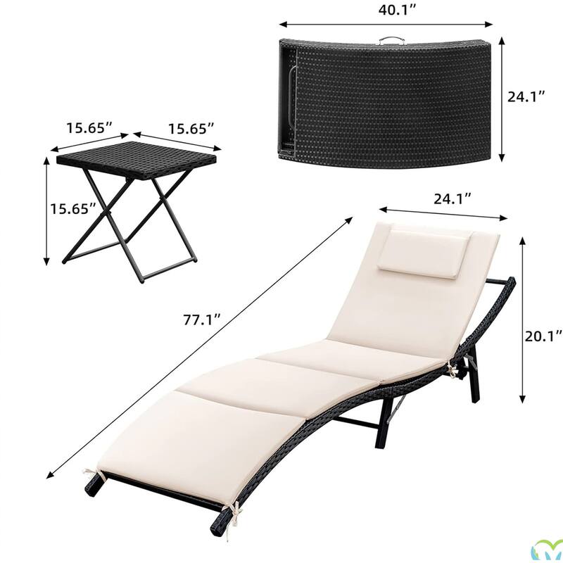 Lounge Chairs for Outside 3 Pieces Patio