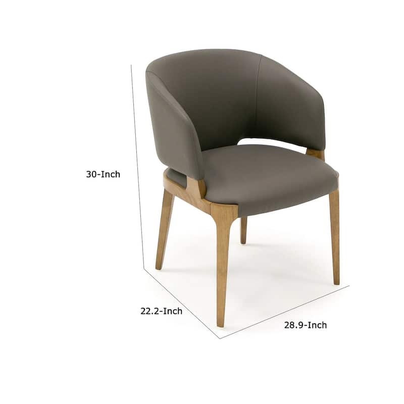 Brown/Gray Faux Leather Upholstered Wood Frame Dining Chair, Sturdy Dining Chair for Dining Rooms - 27.5