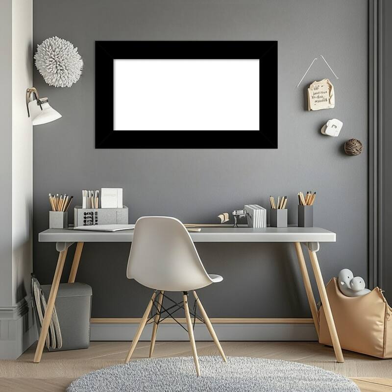 Amanti Art Basic Black Framed Dry Erase Magnetic Board